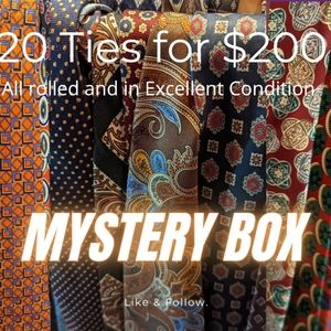 20 tie Mystery Box. All silk rolled ties in excellent condition.